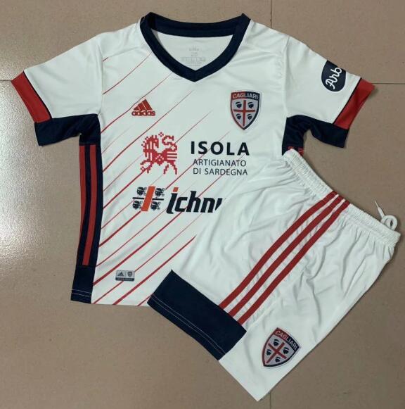 Kids Cagliari Calcio Away Soccer Kits Shirt with Shorts 2020/21